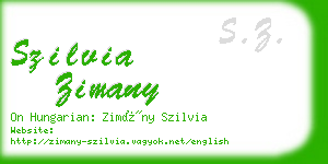 szilvia zimany business card